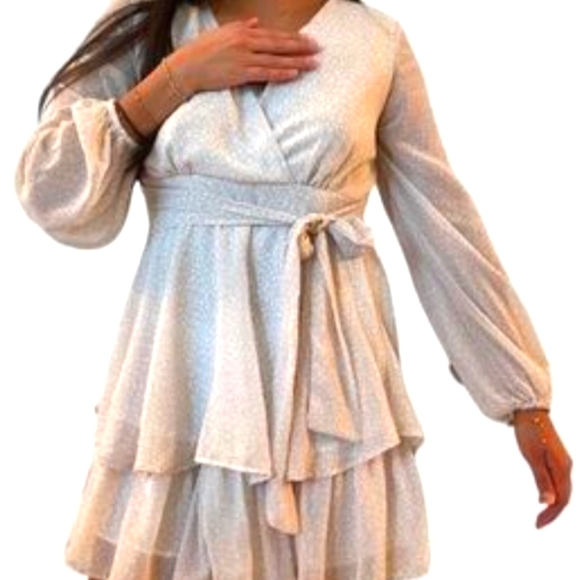 Japna Leopard Print Dress Layers Tie Women's XS - Picture 3 of 8